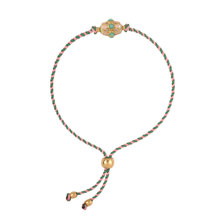 Bracelet Rio fil bicolor Vert et rose
