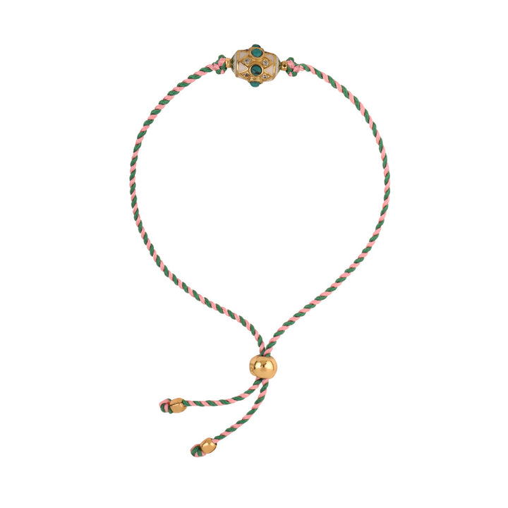 Bracelet Trinidad fil bicolor Vert et rose Clair