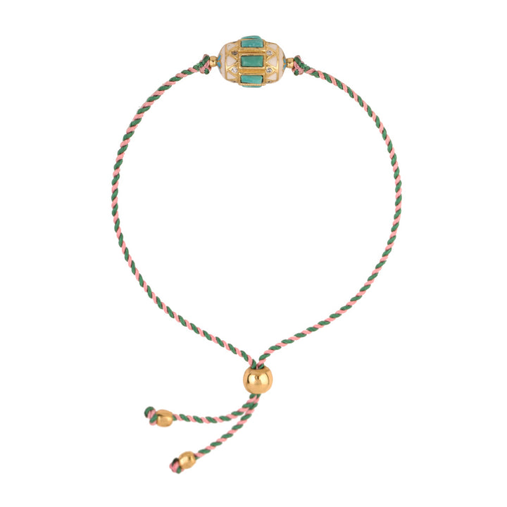 Bracelet Varadero Fil bicolore Vert et Rose clair