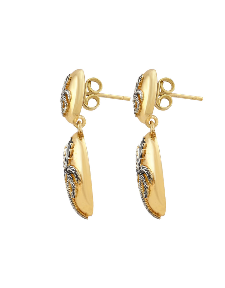 Boucles D’Oreilles Palmier Or Et Argent