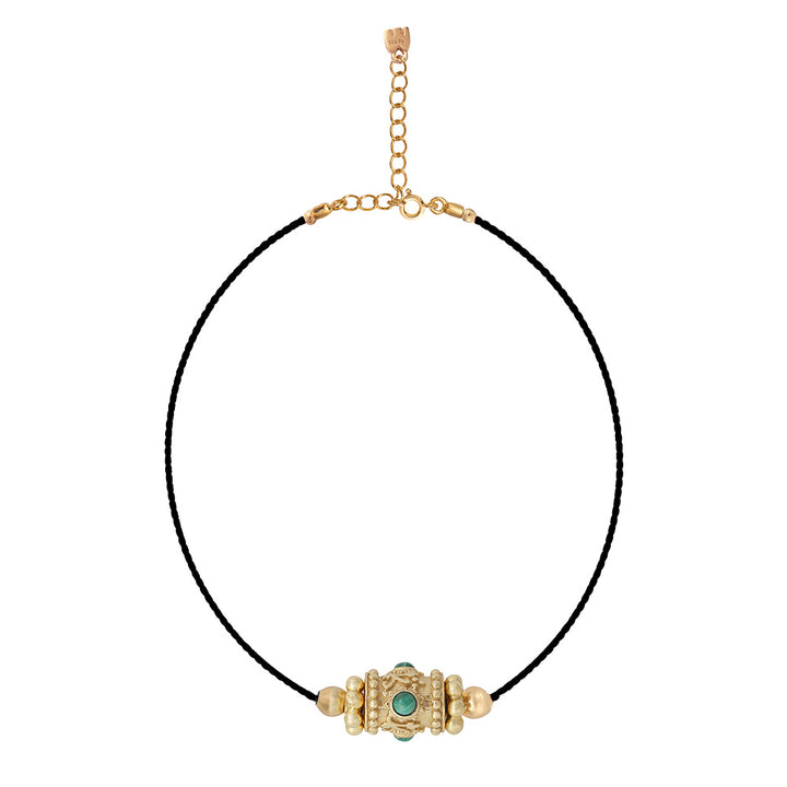 Rakhi 1 Choker malachite black thread