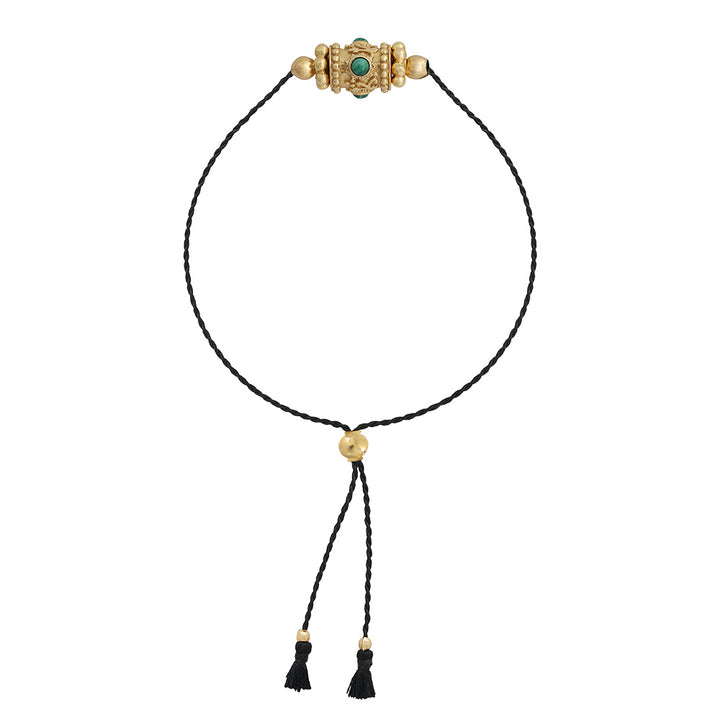 Rakhi 1 Bracelet en malachite fil noir