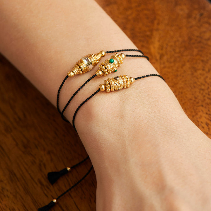 Rakhi 1 Pyrite fil noir Bracelet