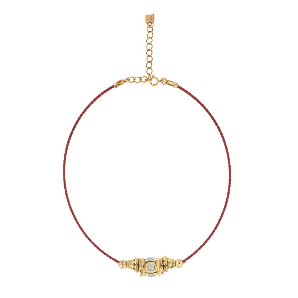 Rakhi 2 Choker Topaze Blanche