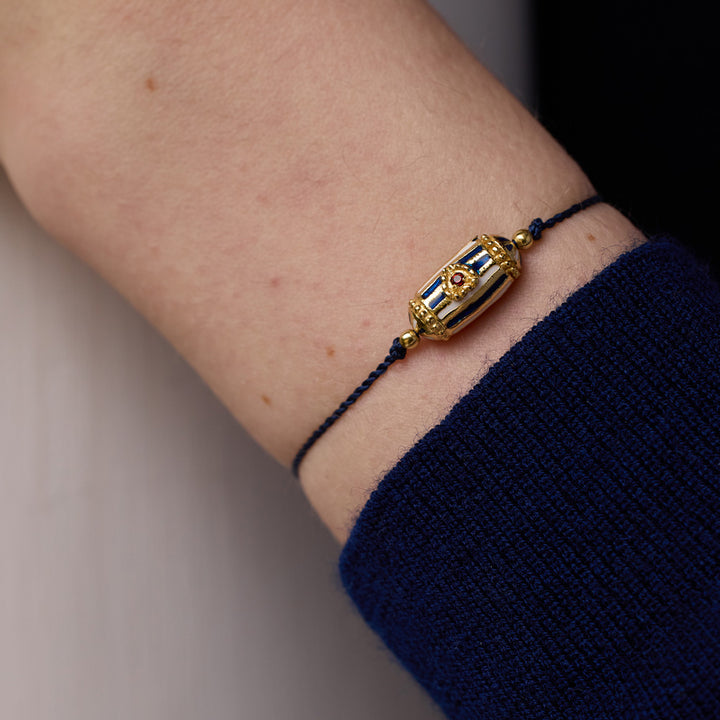 Rakhi Lola - Bracelet en émail et fil bleue