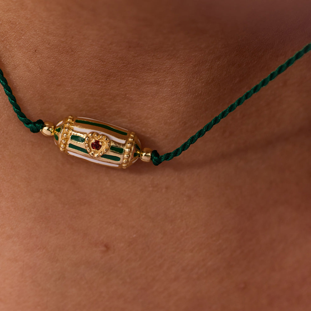 Choker Rakhi Lola Enamel Fil Vert