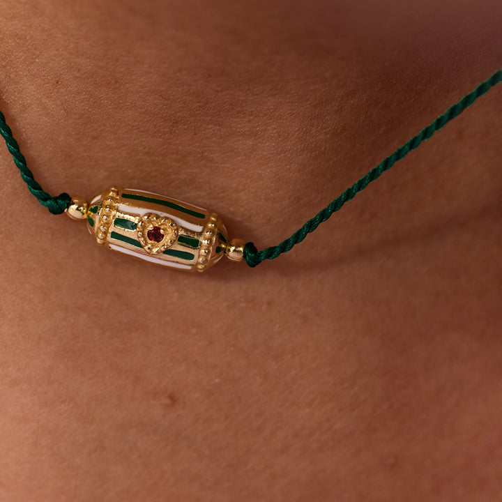 Choker Rakhi Lola Enamel Fil Vert