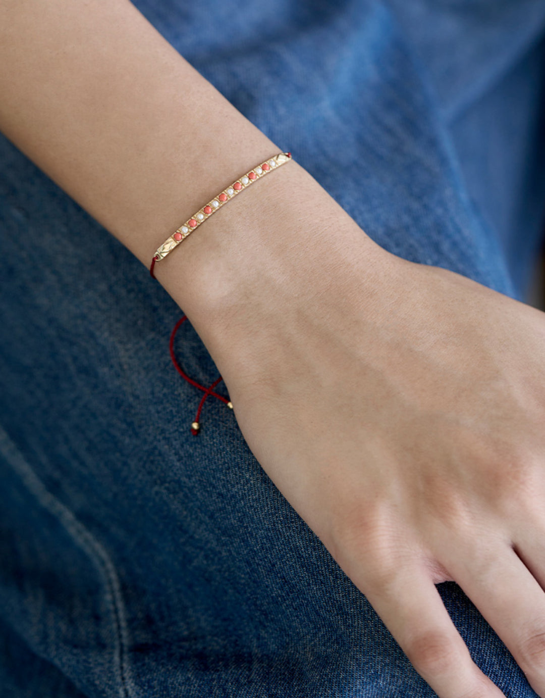 Armband Rakhi Korallen-Baguette