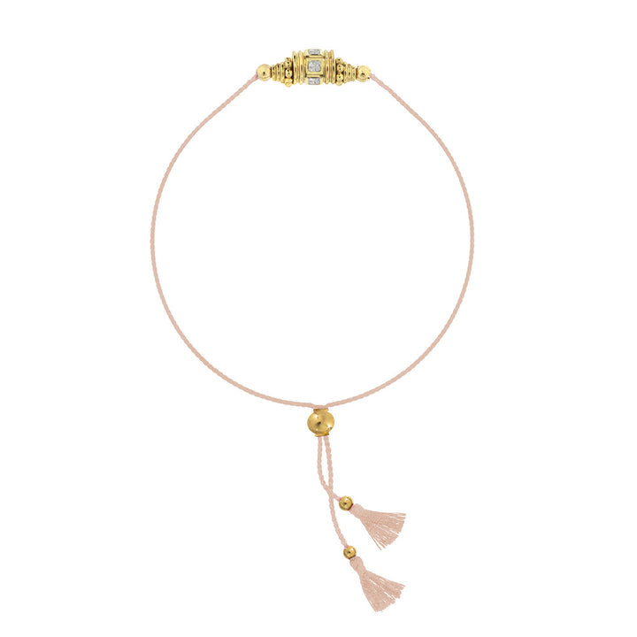 Bracelet Rakhi Topaze blanche Fil Nude