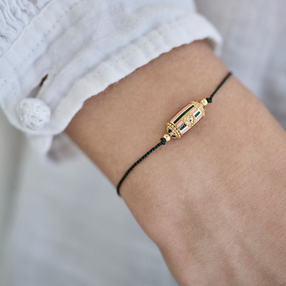 Rakhi Lola Bracelet Email Vert et rose