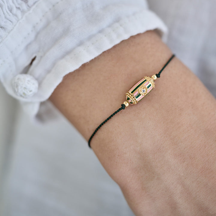 Rakhi Lola Bracelet Email Vert et rose