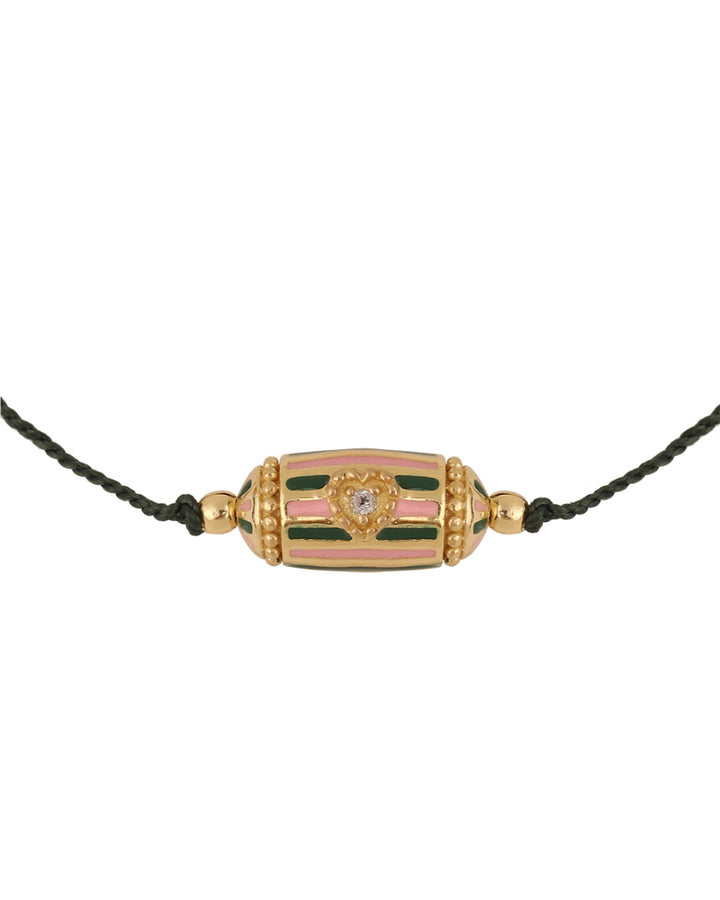 Bracelet Rakhi Lola Email Vert et rose