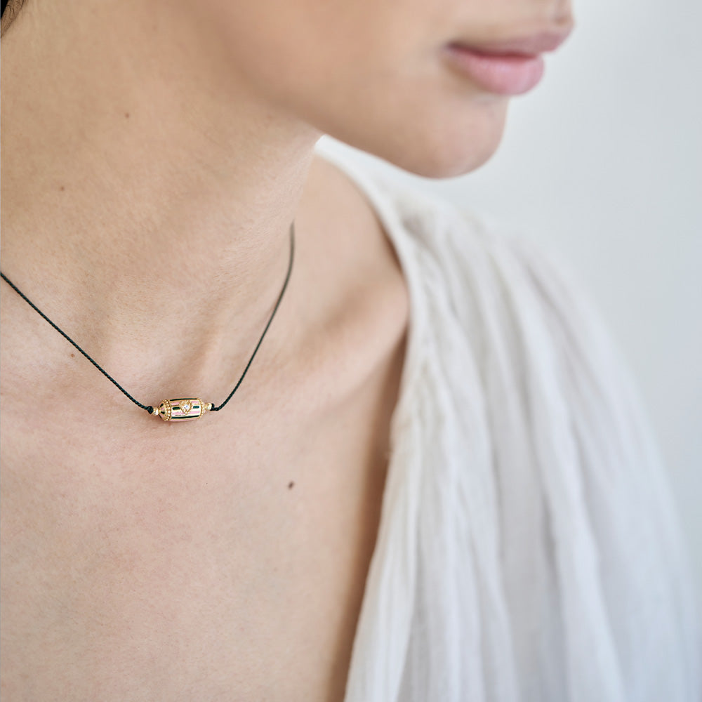 Rakhi Lola Choker Email Vert et rose