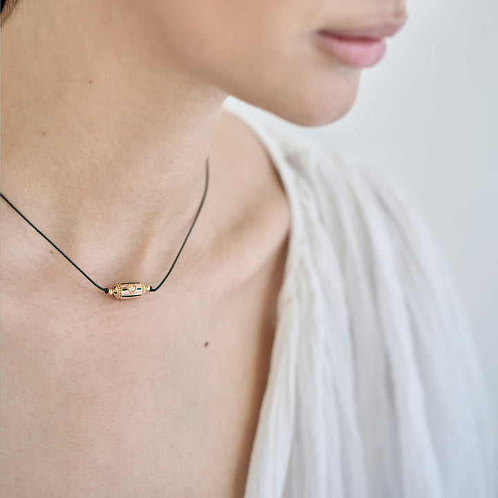 Rakhi Lola Choker Email Vert et rose