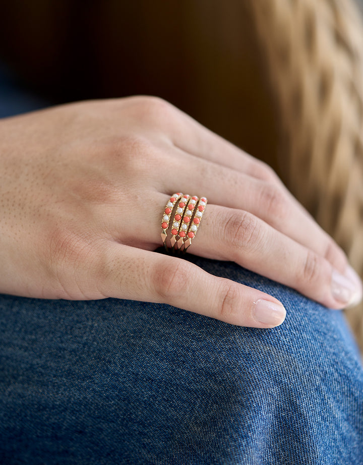 Raki Ring Baguette Coral
