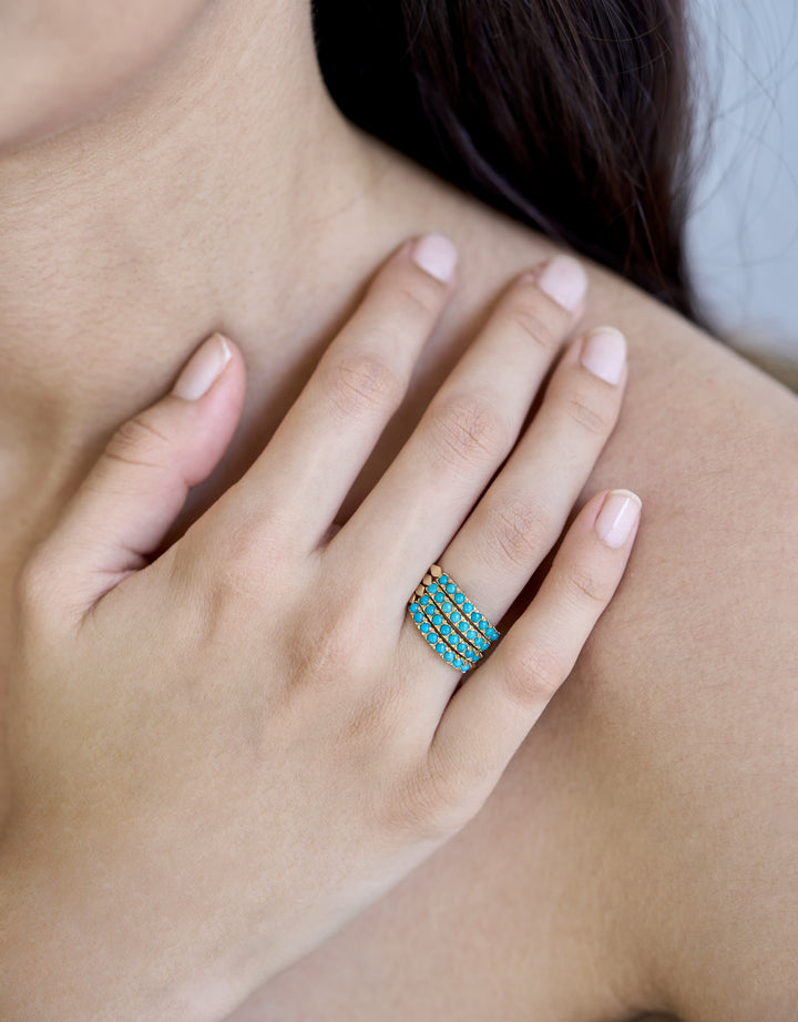 Bague Raki Baguette Turquoise