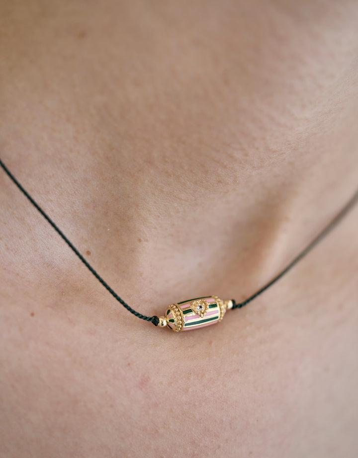Rakhi Lola Choker Email Vert et rose