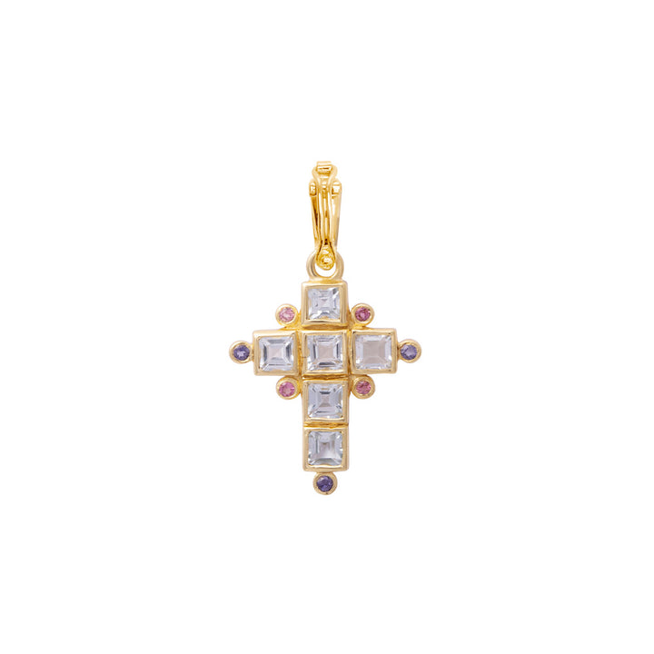 Santa cruz Charm 1 Topaze bleue Iolite Tourmaline rose