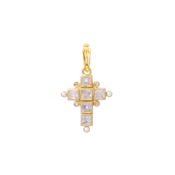 Charm Santa cruz 2 Topaze blanche Perle