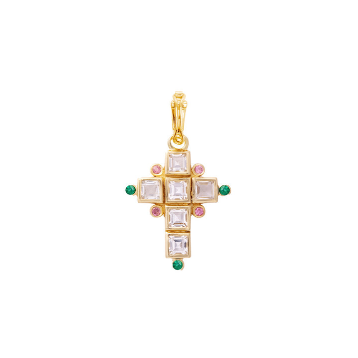 Santa Cruz Charm 3 White topaz Green onyx Pink tourmaline