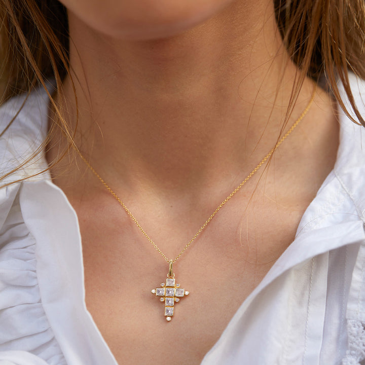 Santa Cruz Collier Chain fine 2, White topaz / Pearl