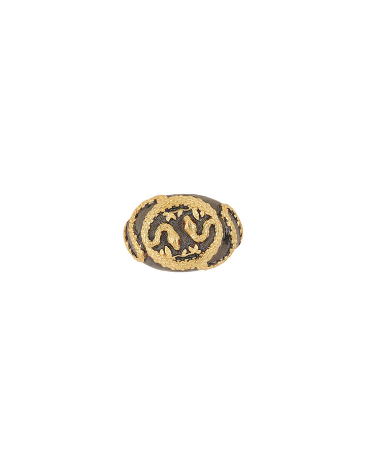 Bague Shakti en rhodium noir