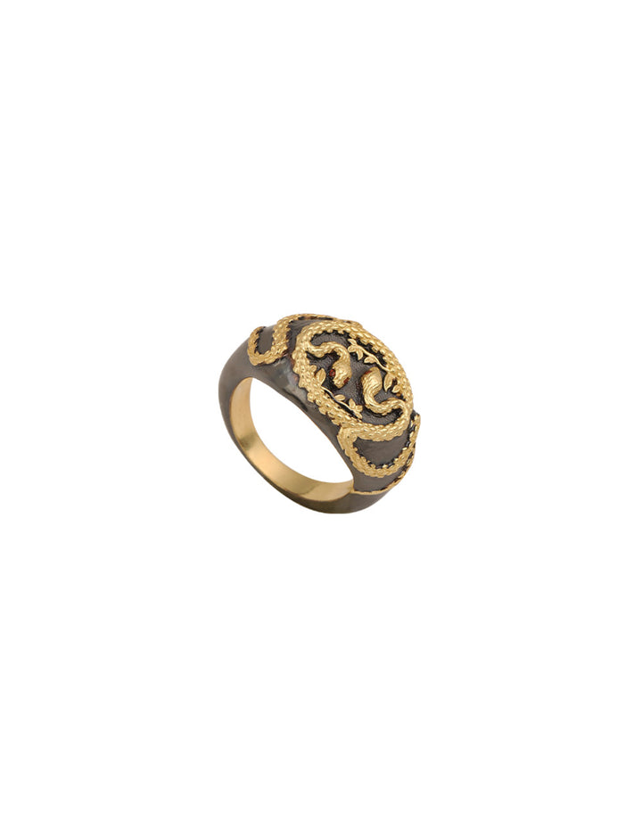 Bague Shakti en rhodium noir