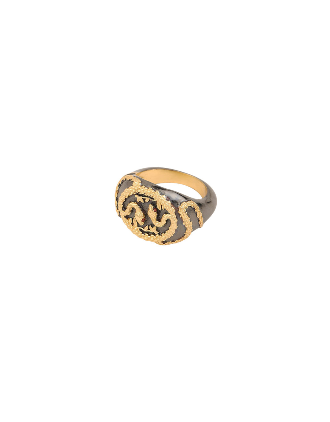 Bague Shakti en rhodium noir