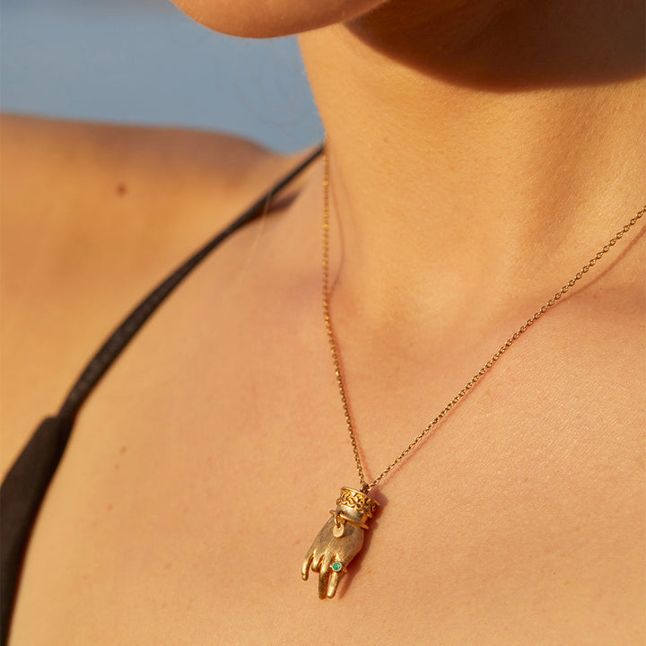 Surya Mudra Collier Brushed Onyx vert