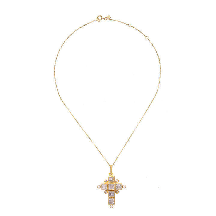 Santa Cruz Collier Chain fine 2, White topaz / Pearl