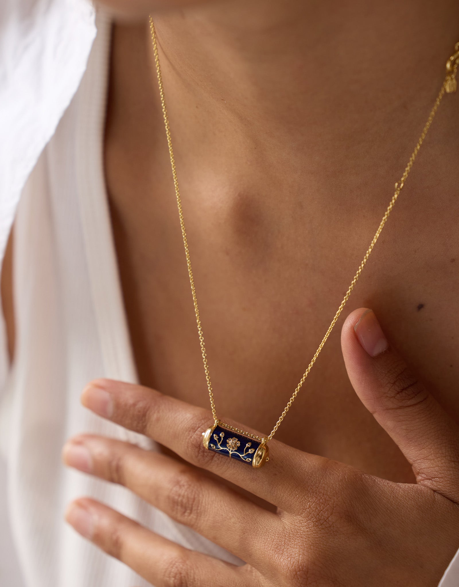 Collier Tabiz Topaze Blanche Chaîne Ajustable | Dorothée Sausset
