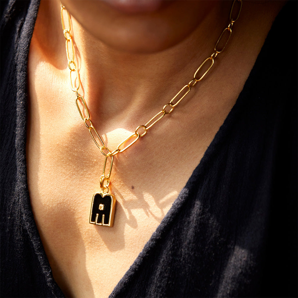 Thali pierre Charm Black onyx Citrine