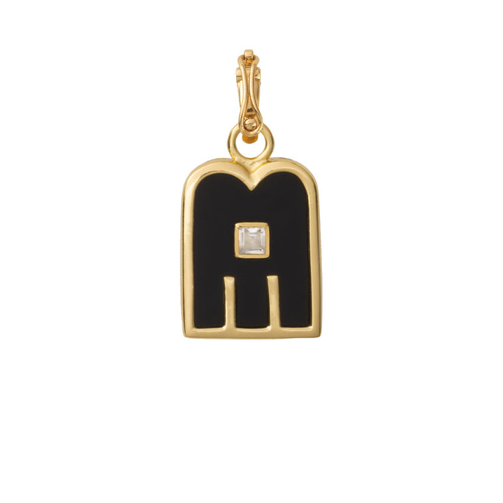 Thali pierre Charm Black onyx White topaz