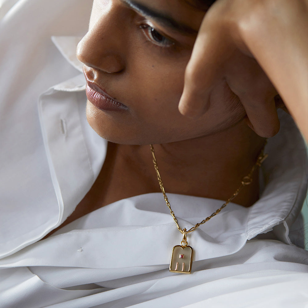 Thali Necklace Crystal Garnet Stone 