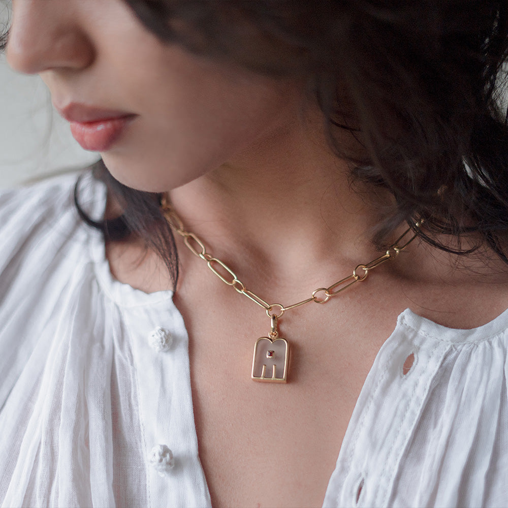 Thali Charm Crystal Garnet